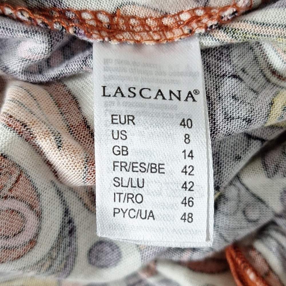 Lascana Multicolor Bohemian Feminine V-Neck Mock Wrap Print Maxi Dress Size 8 - Picture 14 of 16